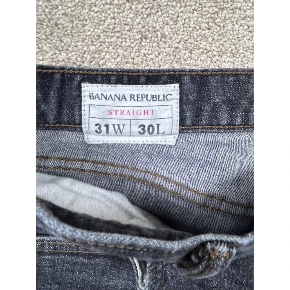 Banana Republic Mens Straight Leg Dark Wash Denim‎ Jeans 31W 30L 1541
